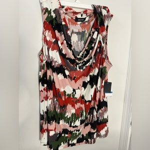 Nine West Multi Color Sleeveless Stretch Top Blouse